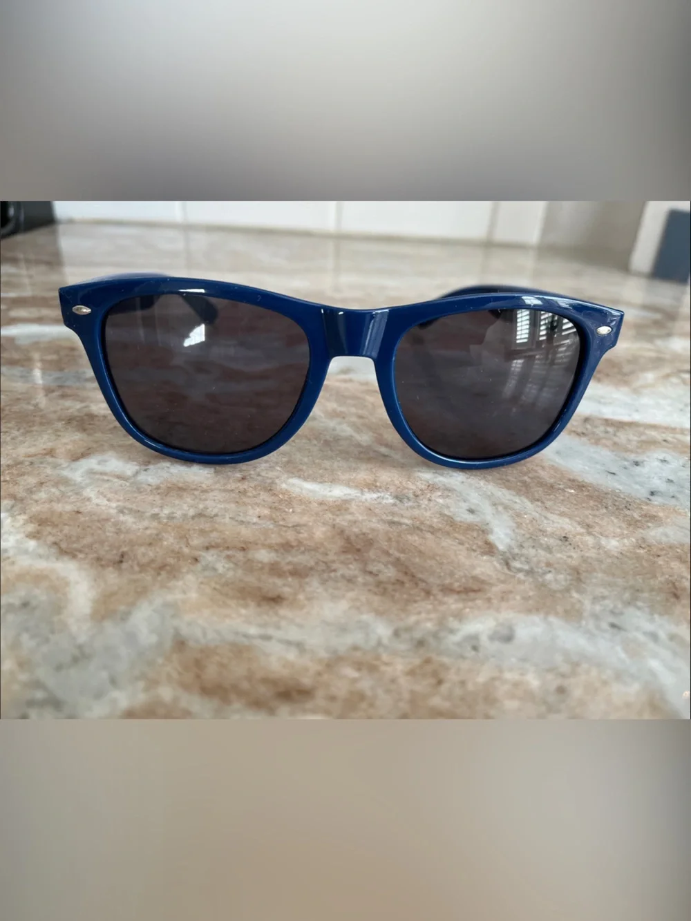 Delta Navy Sunglasses with Red and White Accent